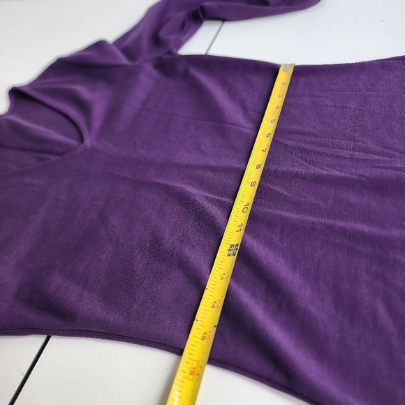 Ann Taylor Shift Dress Purple Floral Embroidered Sleeve V Neck Casual Stretch S - Picture 11 of 15